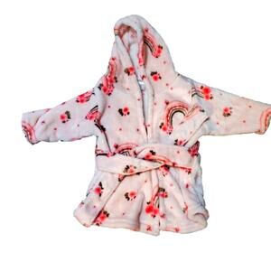 𝅺Infant Girl SOFT fleece baby Floral and Rainbows robe 0-9 months
